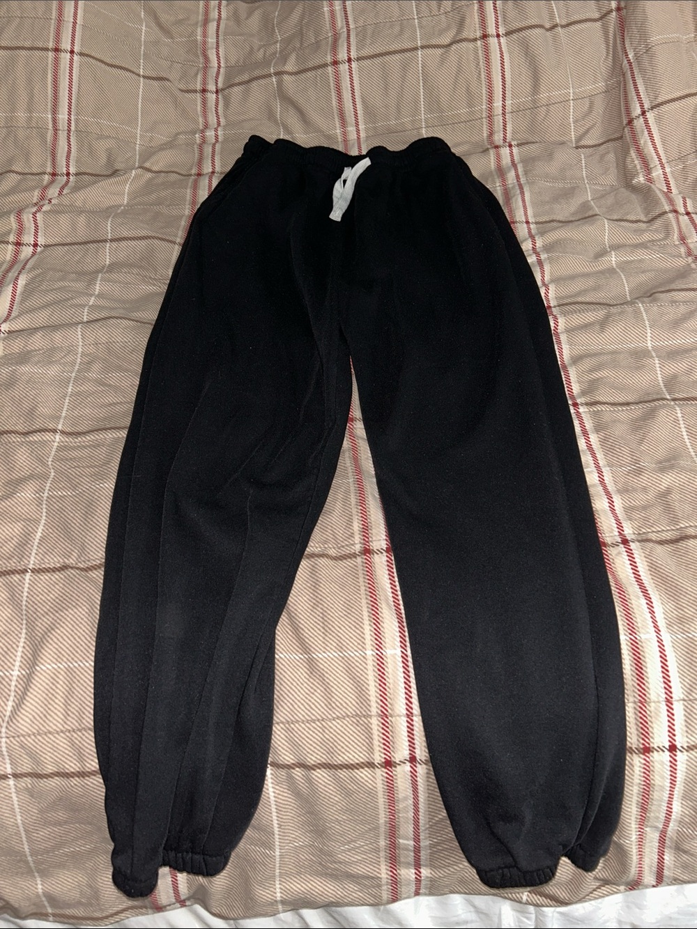 Black Drawstring Fleece Sweatpants